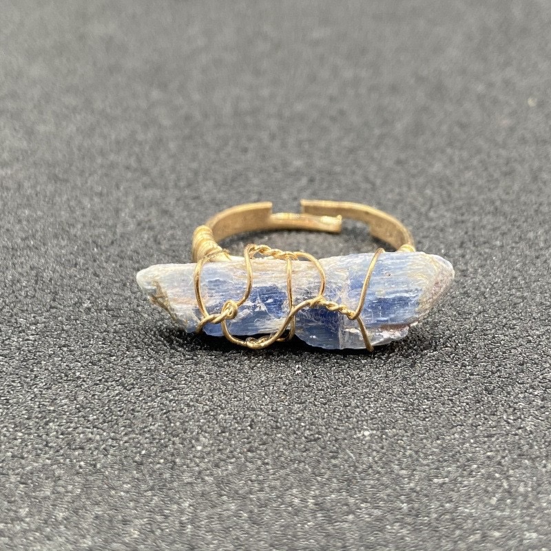 天然石紫水晶原石蓝晶戒指 DIY绕丝水晶石活口 粉晶绕线原矿详情5