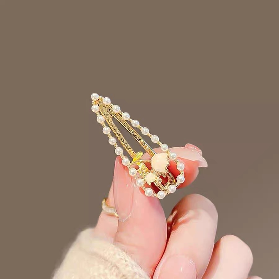 可爱还在~甜美郁金香发夹 迷你侧边刘海碎发卡小夹子法式少女头饰