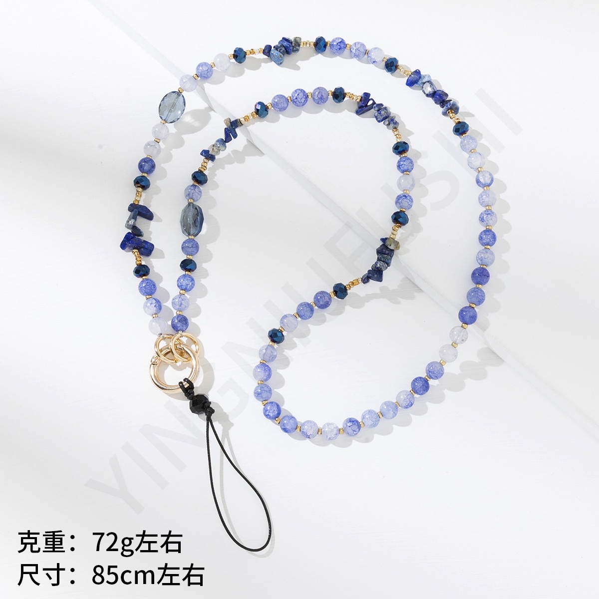 ins亚克力混彩长款挂脖手机链彩色手提斜跨网红链手机壳挂链批发详情6