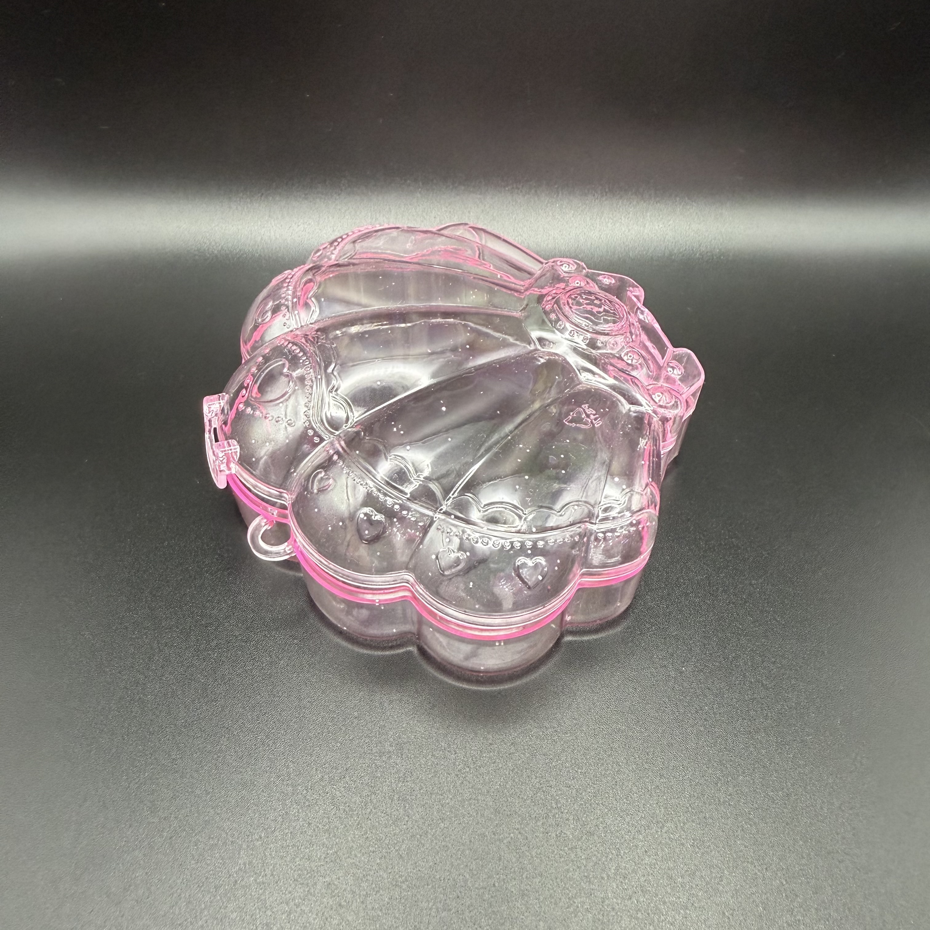 Jewelry shell flower storage box, hair clip, accessory jewelry box, cartoon with lid, pink plastic box details Picture