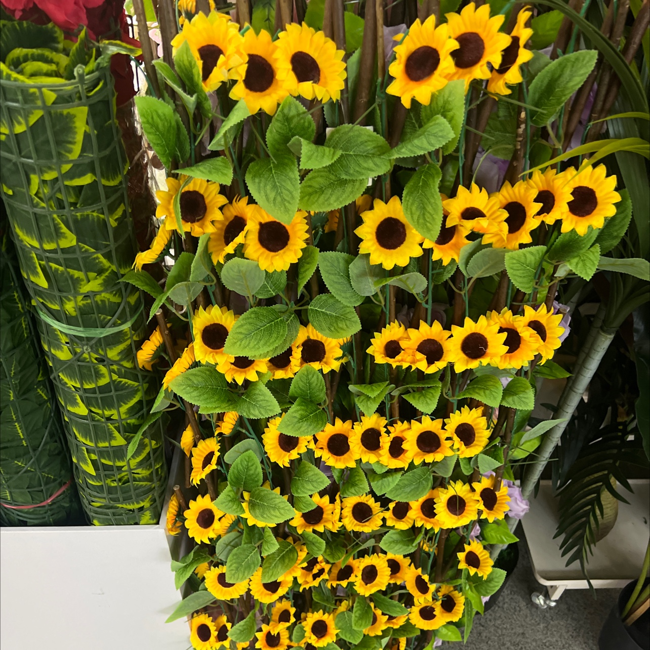 向日葵仿真花小藤球假花装饰小摆件 客厅桌面摆设家居装饰品