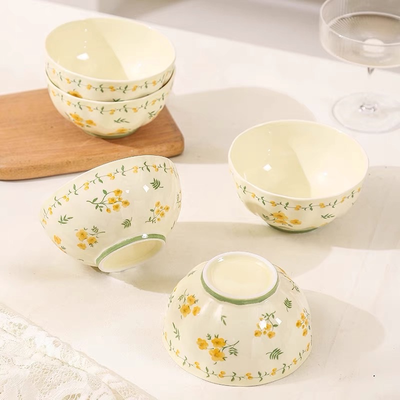Ceramic rice bowl, rice bowl Home 2025 New style, particularly beautiful bowl and plate, cream style tableware set detail image 3