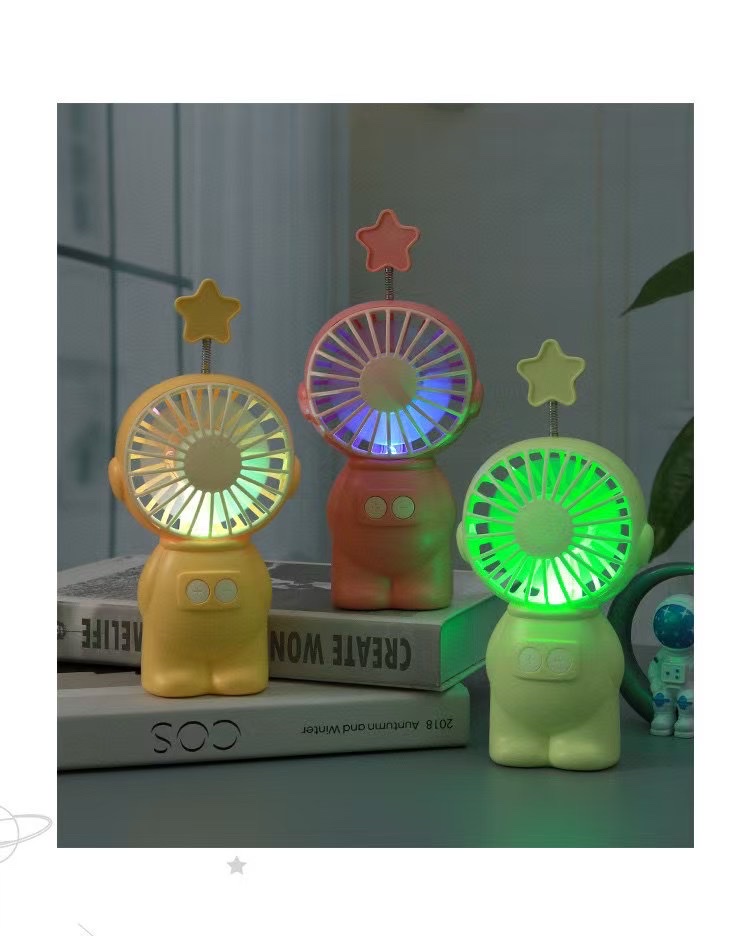 The popular and trendy handheld mini fan, the Astronaut seven-color light mini fan, is available in multiple colors and adjustable in speed Settings detail image 6