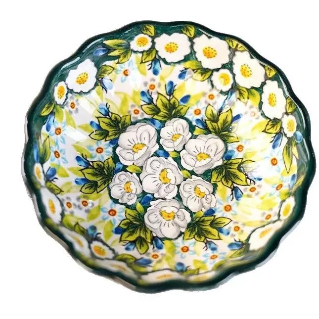 浅茉5.5英寸盘 釉中彩陶瓷圆盘深盘满面花卉陶瓷详情图7