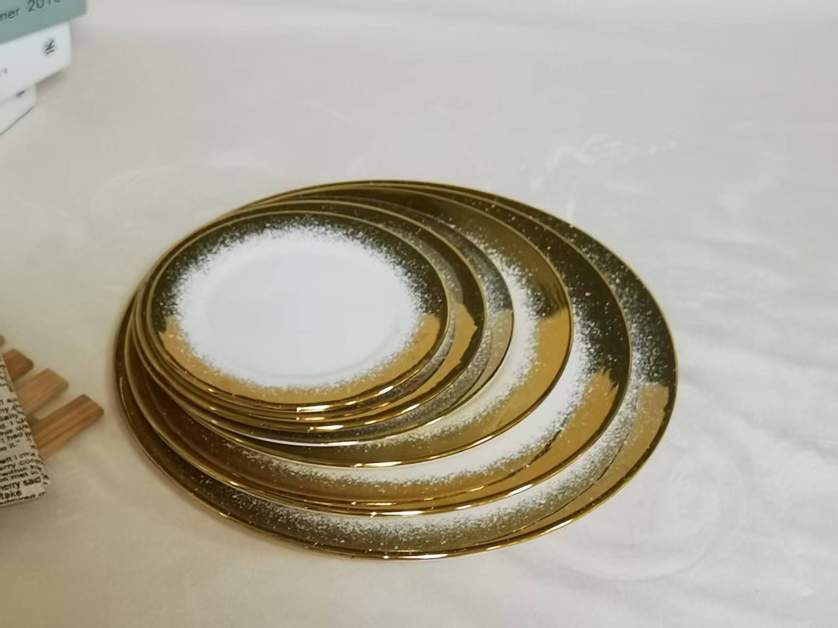 镀金盘子陶瓷陶瓷详情图5