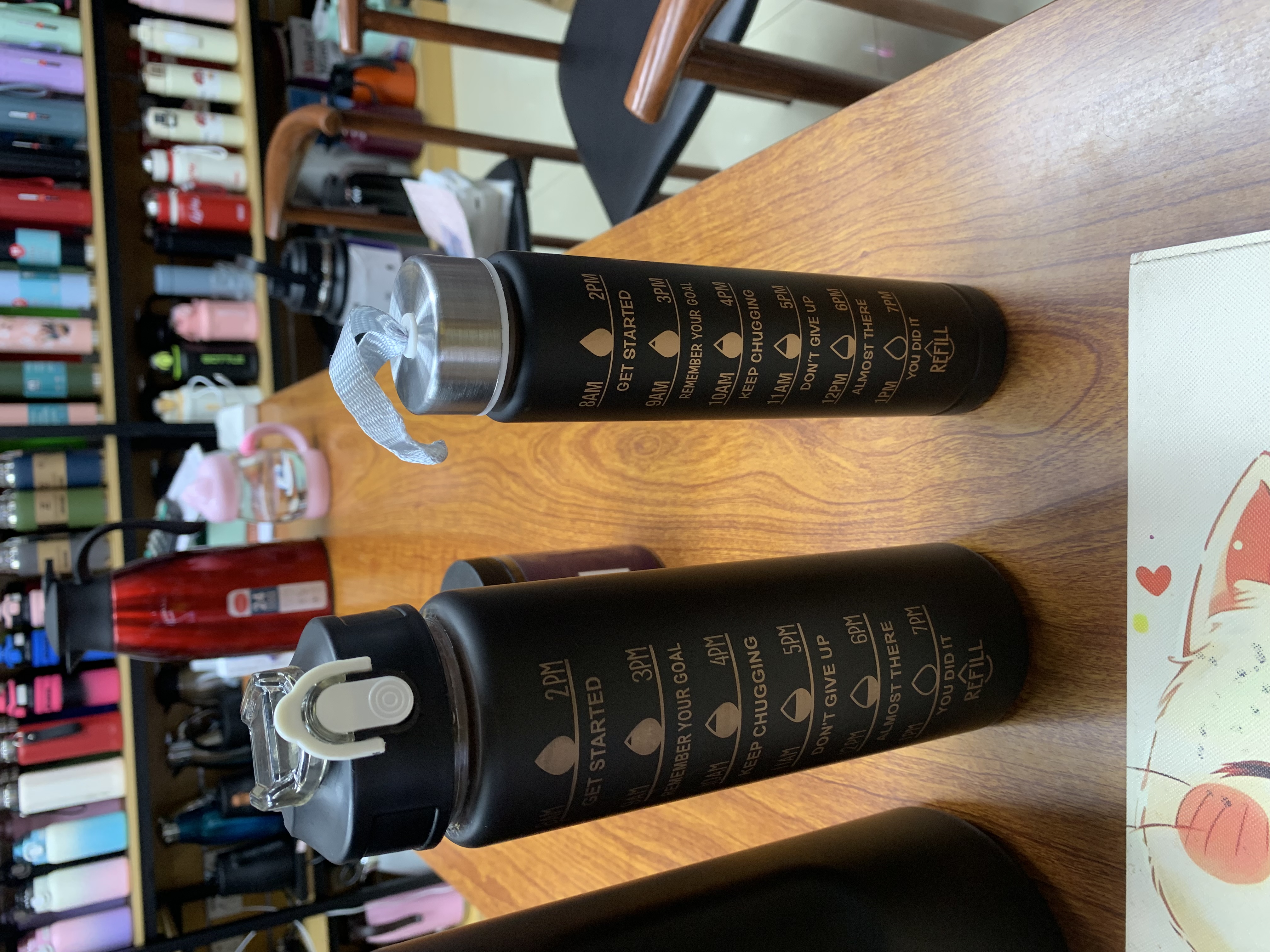 三件套水杯黑色，300毫升，750毫升，2000毫升，塑料水杯塑料杯塑料杯子，提手大容量水杯，外出带吸管直饮详情图4