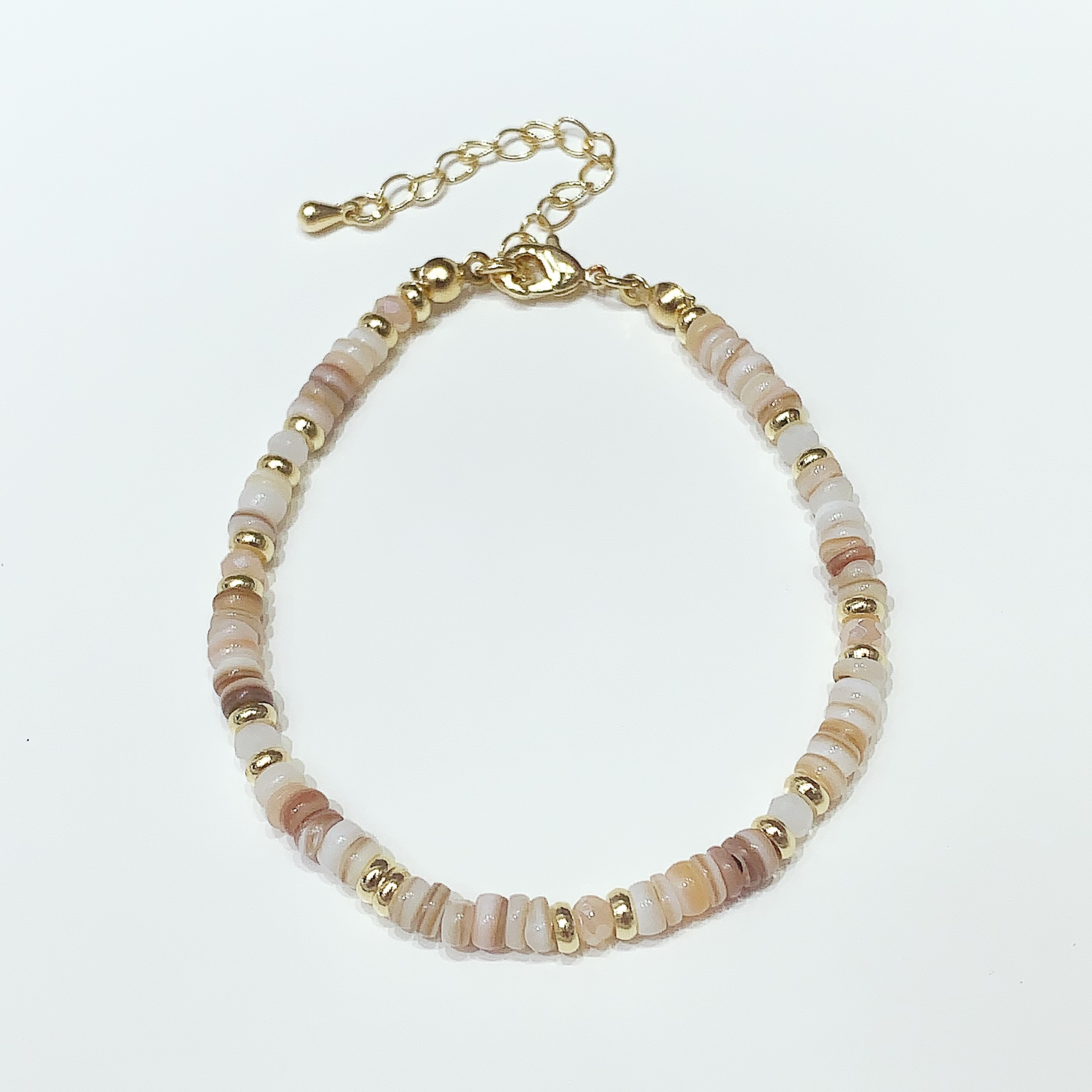 小众不撞款 天然贝壳手链 金珠穿插 自带松弛感手串详情图5