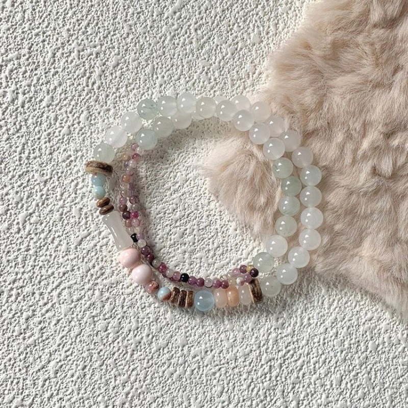 「吟花入酒」天山翠碧玺串珠手链新中式高级感手串ins风轻 奢手饰