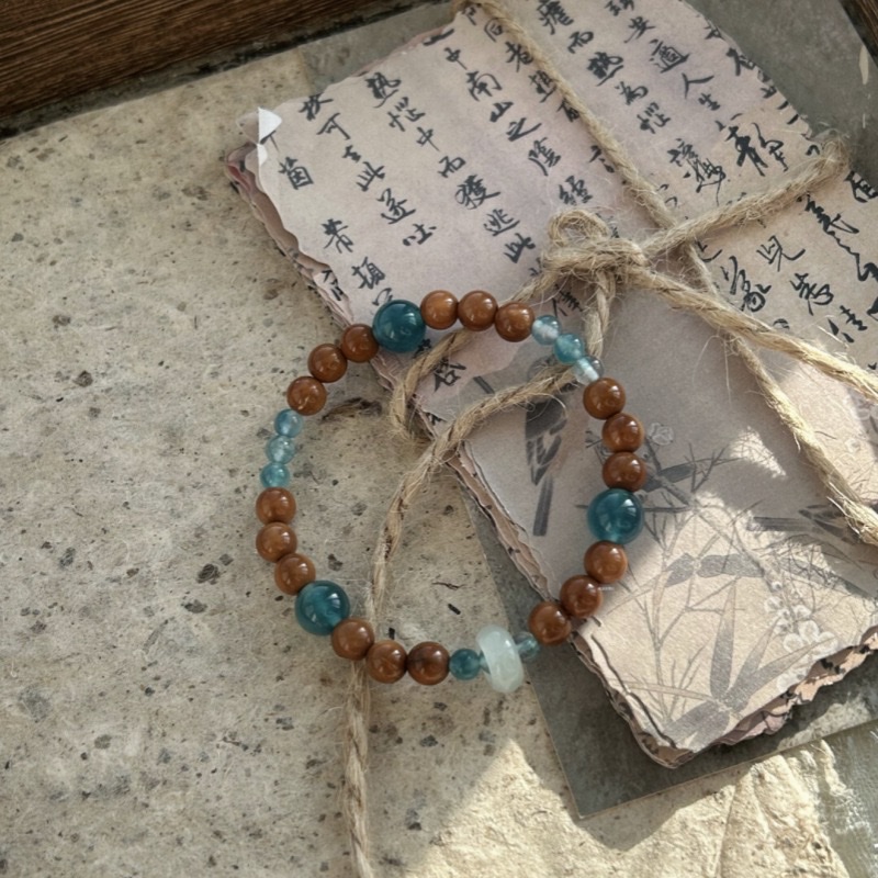 太爱蓝色了~清冷感手串女款国风新中式素圈串珠手链闺蜜甜美手饰详情9