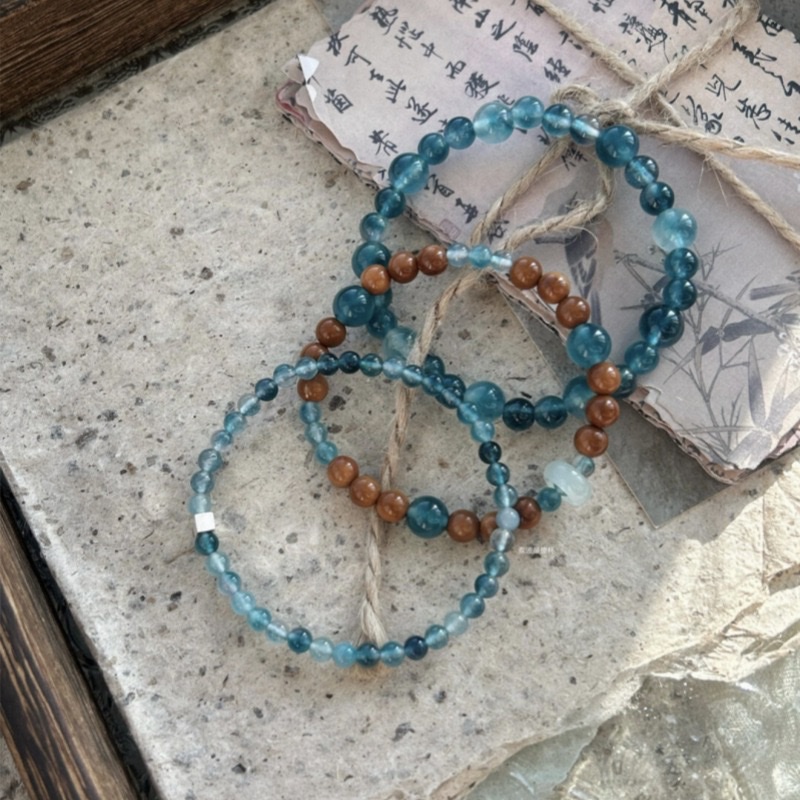 太爱蓝色了~清冷感手串女款国风新中式素圈串珠手链闺蜜甜美手饰详情8