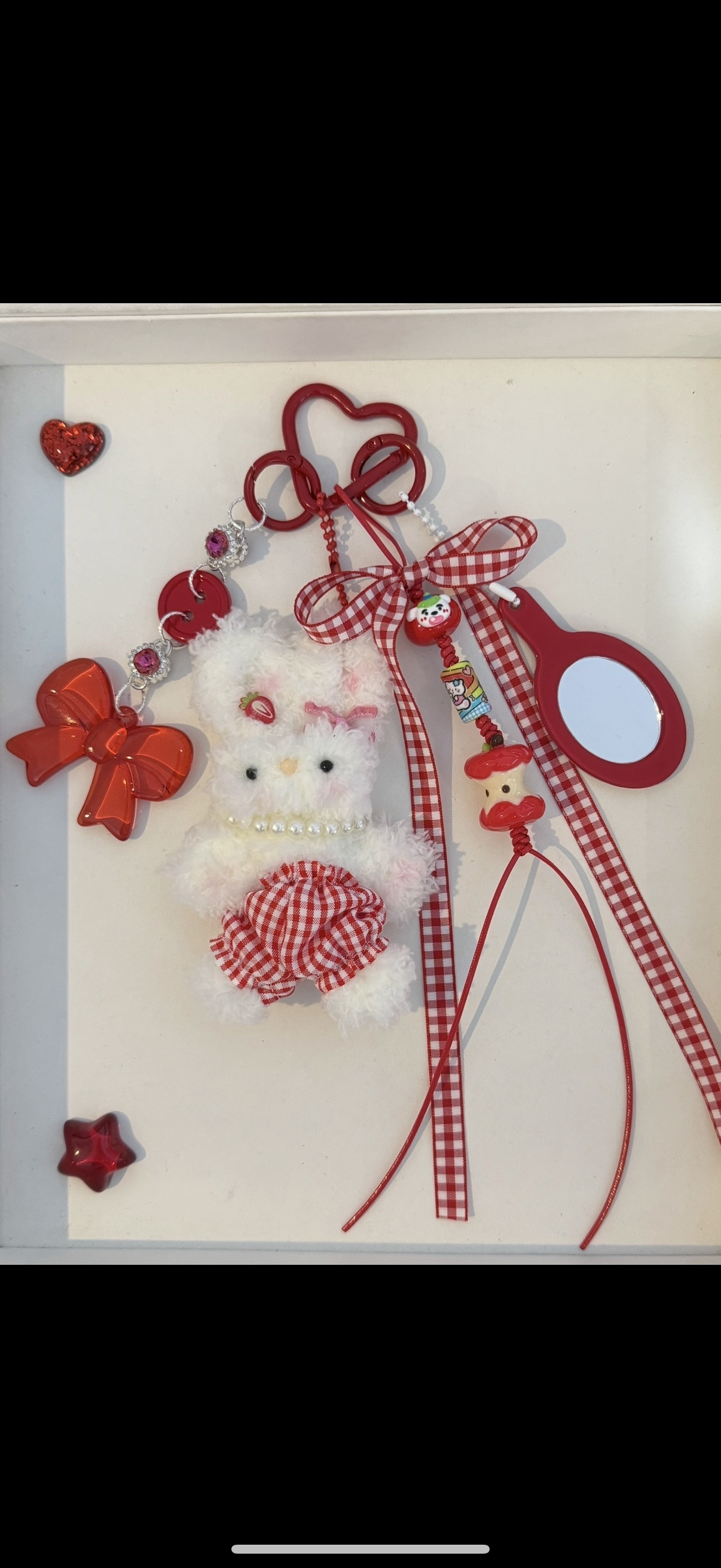 红色兔子扭扭棒包挂毛绒玩具毛绒玩具钥匙扣挂件钥匙扣