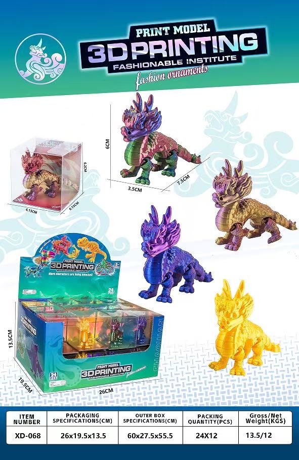 3d打印三角龙摆件3D打印三角龙跨境龙蛋礼品中国三角龙手办玩具三角龙细节图