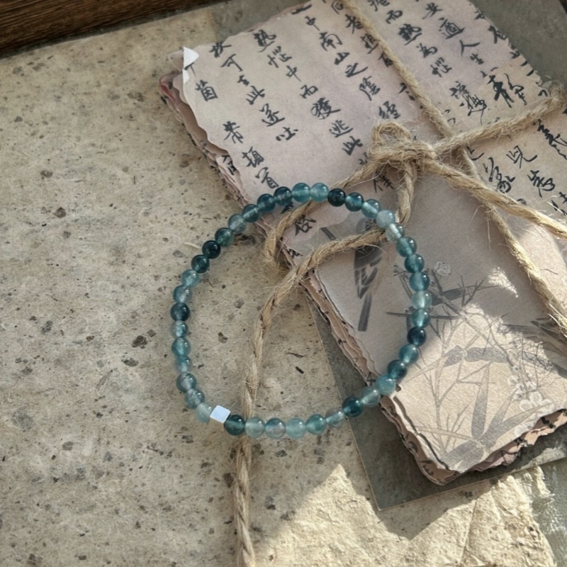 太爱蓝色了~清冷感手串女款国风新中式素圈串珠手链闺蜜甜美手饰详情2