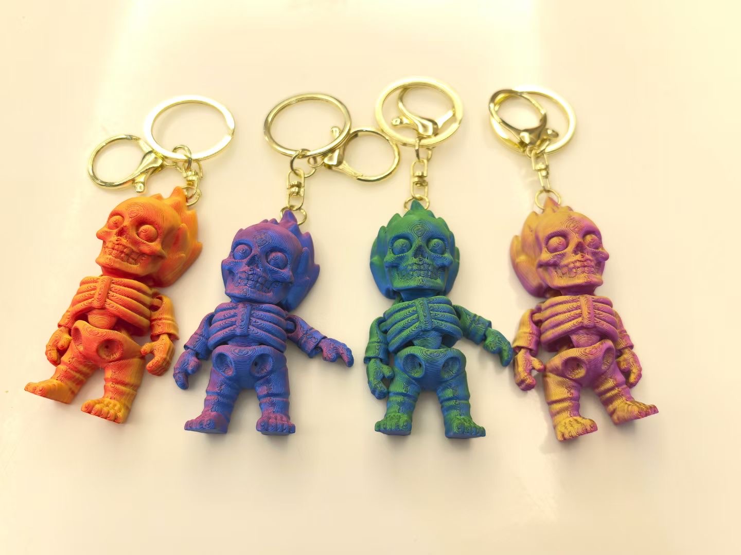 3D打印钥匙扣趣味玩具兔子毛毛虫