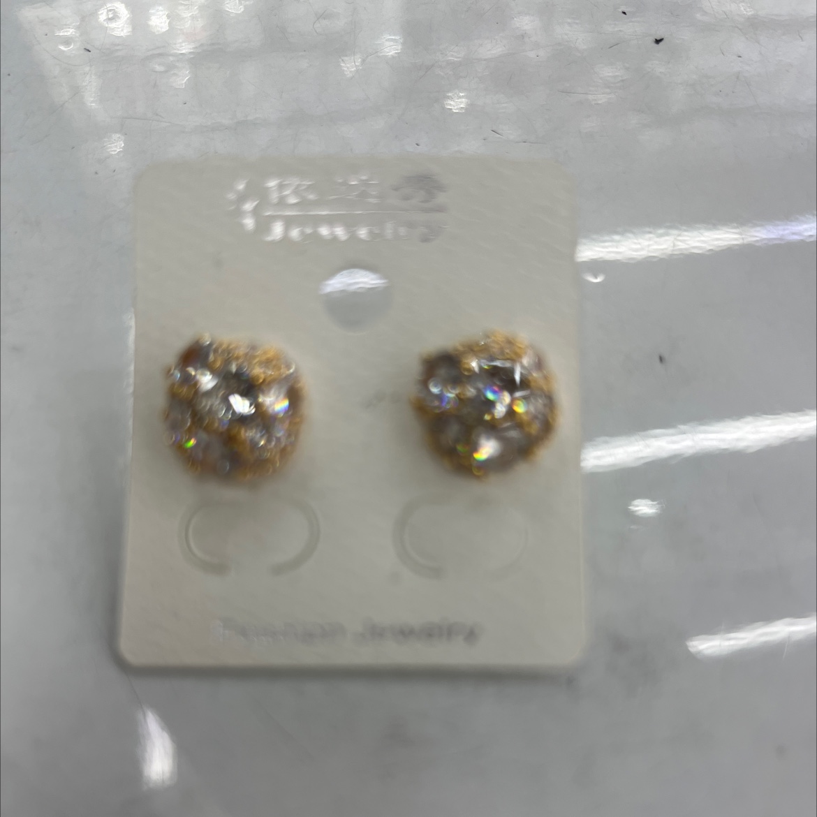 法式轻奢满钻耳钉高级小众设计感气质银针闪亮网红爆款耳环耳饰女