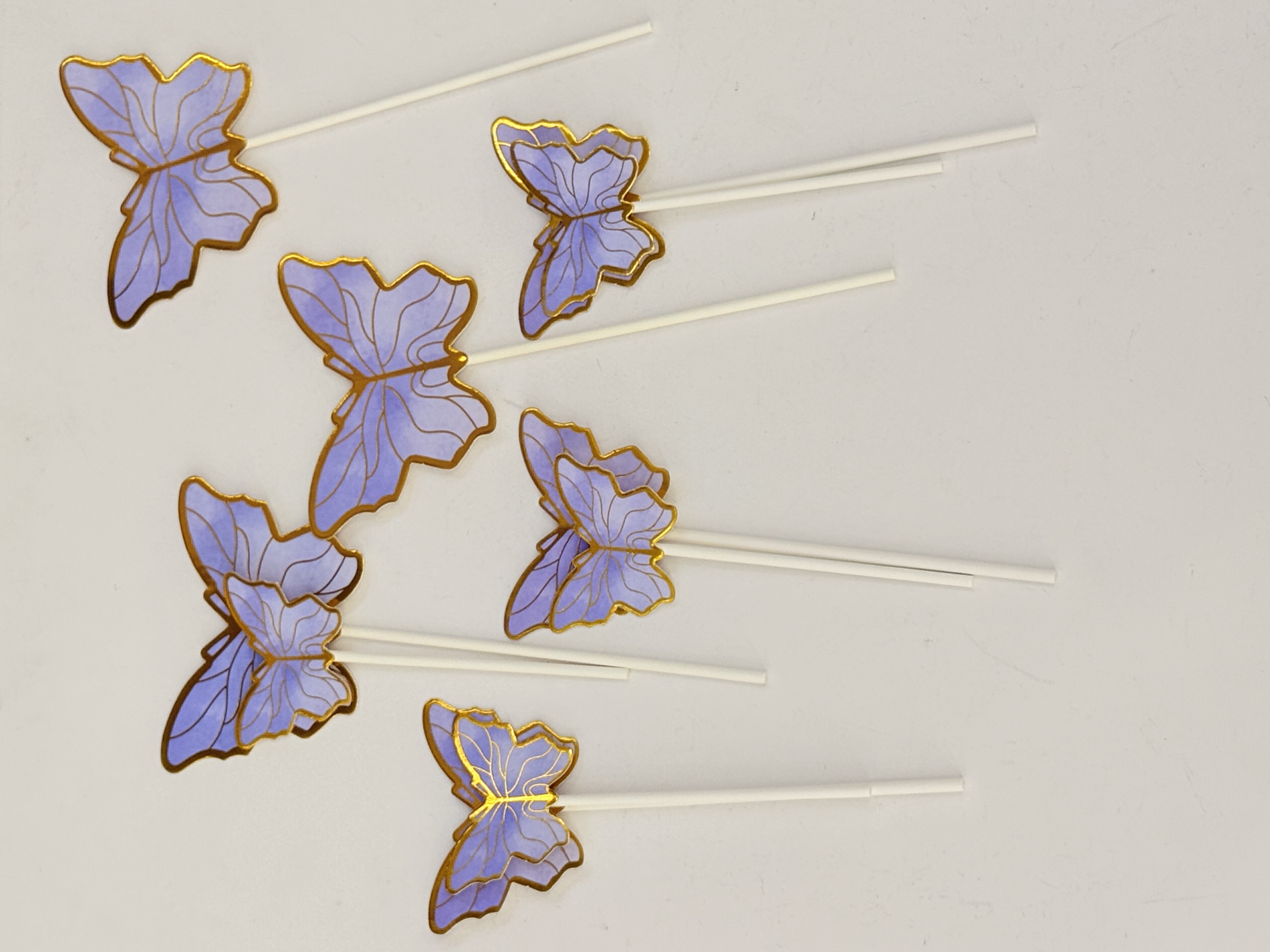Gold-embossed purple butterfly cake plugin Specification image