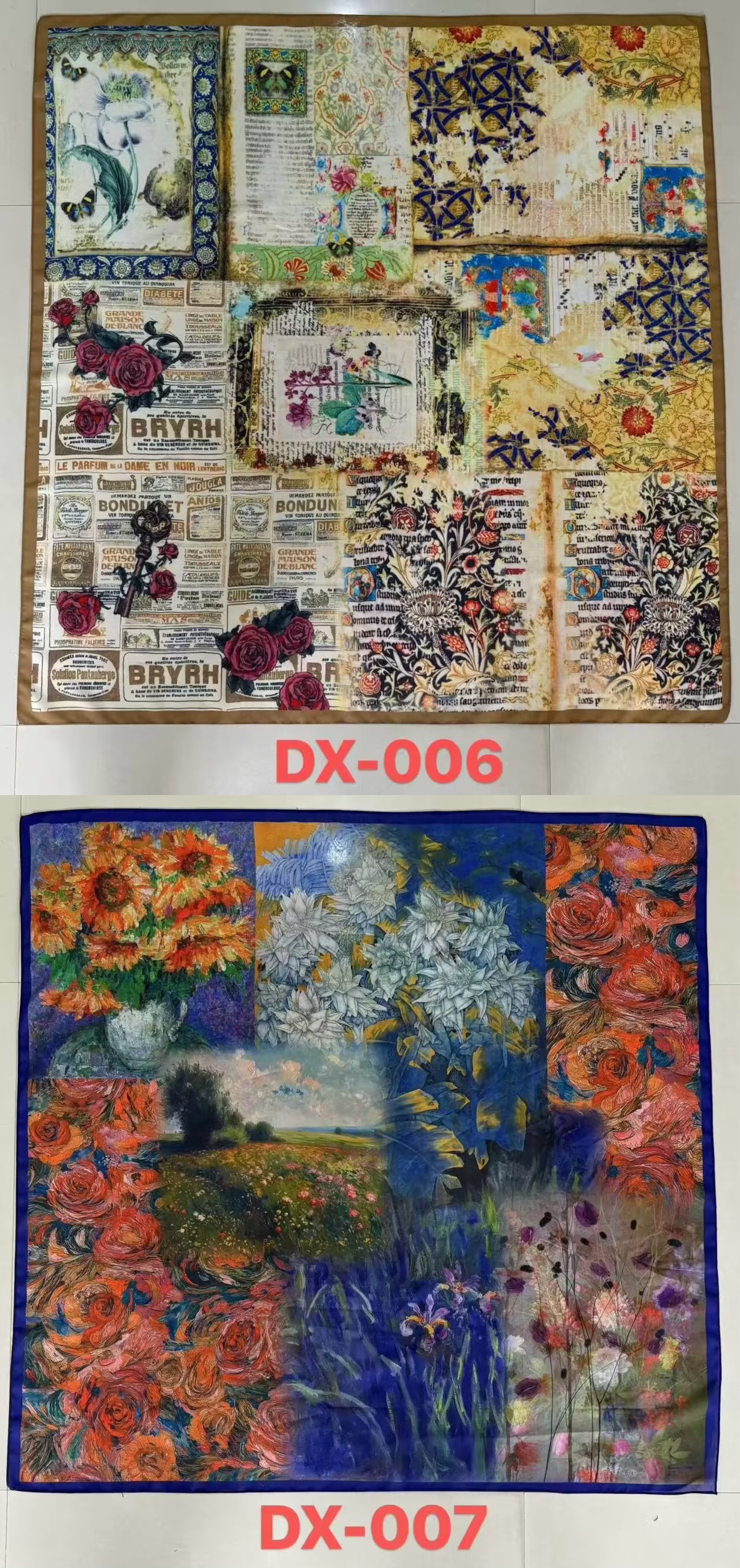 New fashionable digital printed square scarf, polyester-cotton TR scarf, ethnic style silk scarf detail image 3