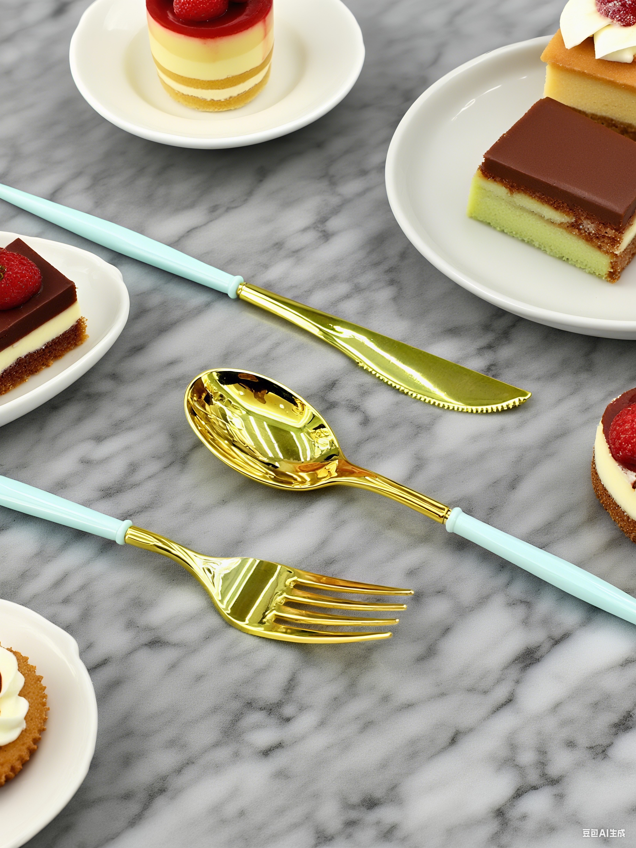 蛋糕甜品刀叉勺套装产品图