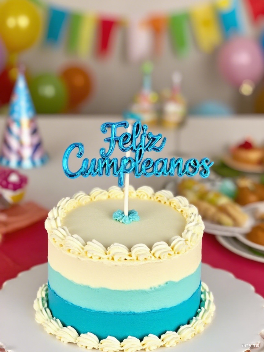 feliz cumpleanes Letter Cake Party Supplies Decorated cake detail image 4
