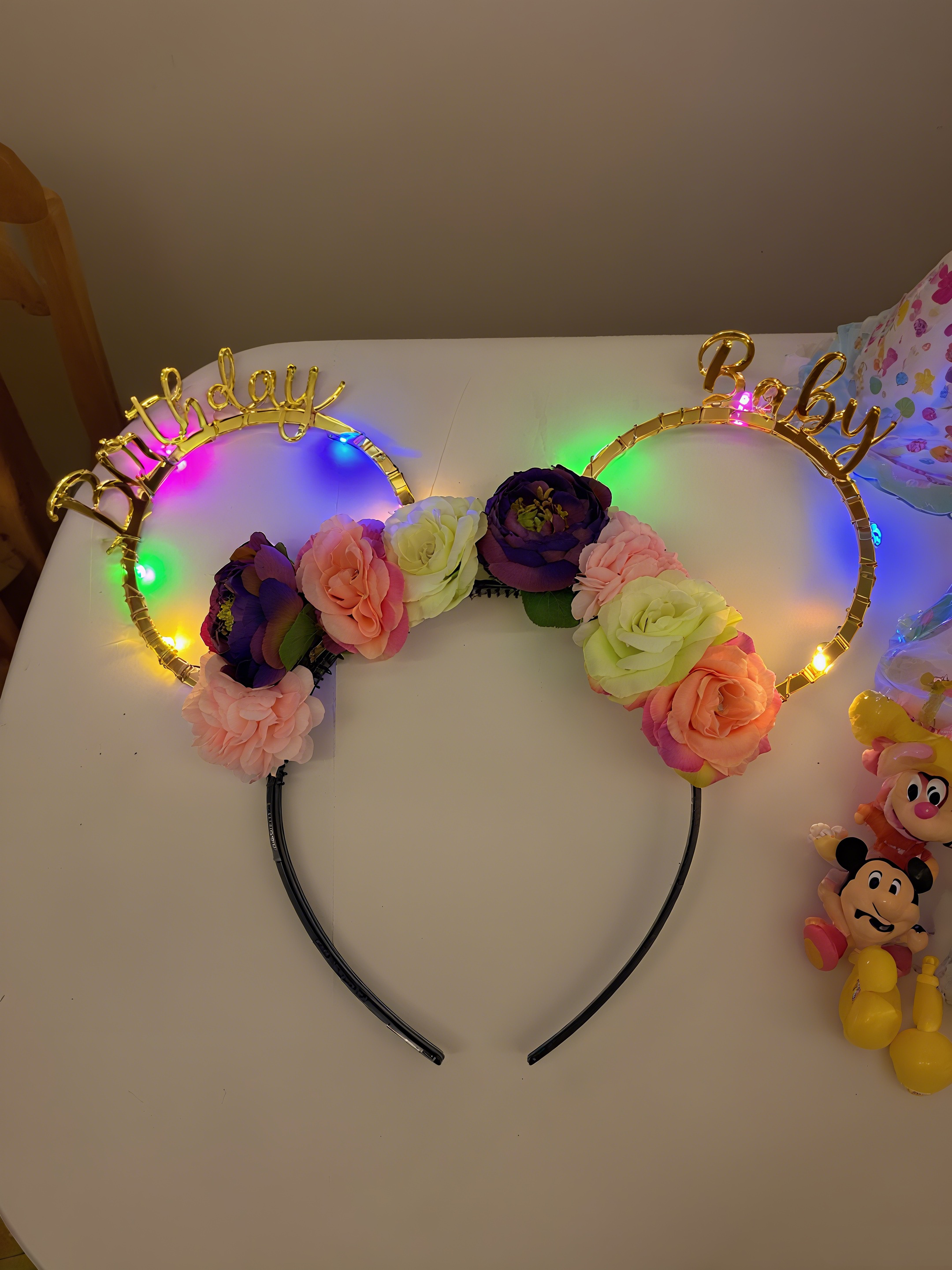 The birthday hairband is decorated with beautiful and cute flowers and letters detail image 2