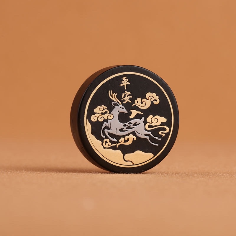 Factory direct supply of rosewood, copper and silver inlaid keychains, car hangers, DIY accessories, handicrafts, gift parts detail image 7