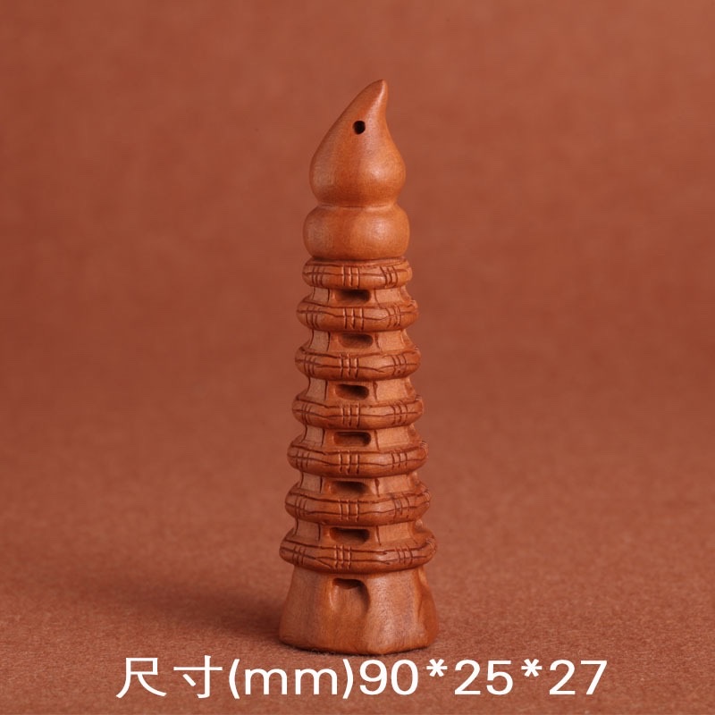 厂家批发桃木雕刻汽车挂件文昌塔钥匙扣饰品配件工艺品详情图5