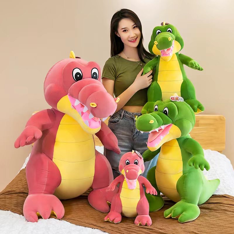 Cute plush toys simulating standing posture crocodiles, cartoon children's toys, creative throw pillows, plush figurines and gifts