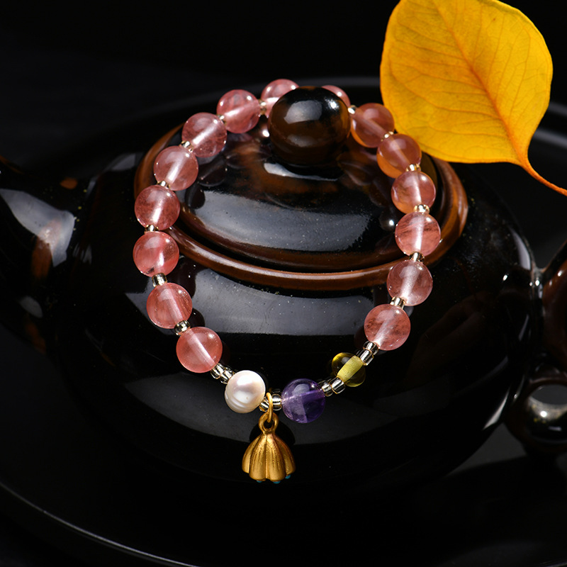 手链/水晶手串/木头十字架手链/饰品/水晶手链产品图