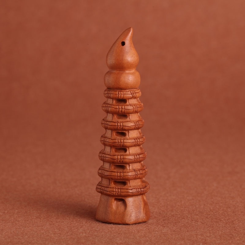 厂家批发桃木雕刻汽车挂件文昌塔钥匙扣饰品配件工艺品