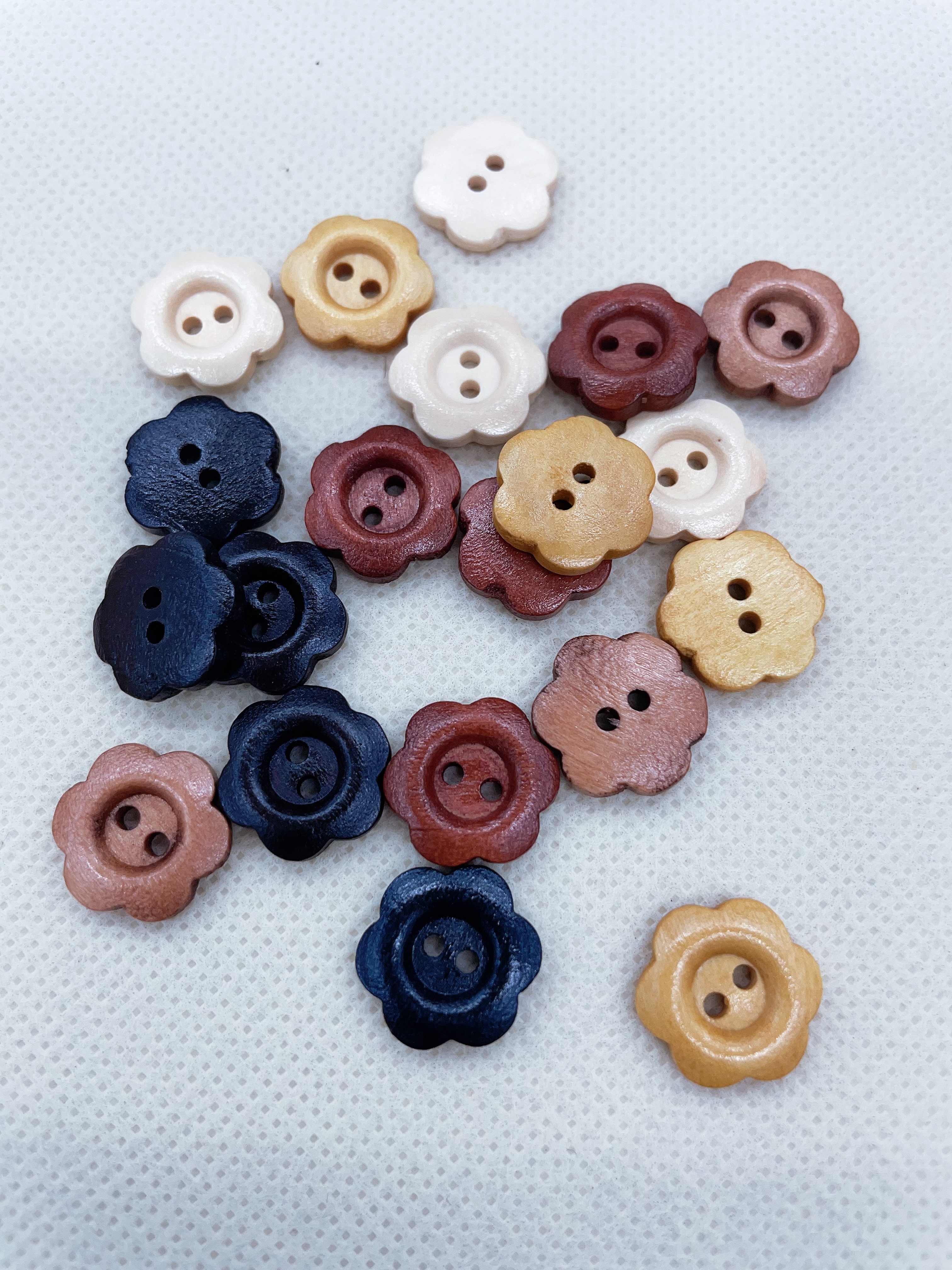 花型天然木头纽扣原色木质儿童衬衫开衫毛衣钮扣复古大衣风衣扣子