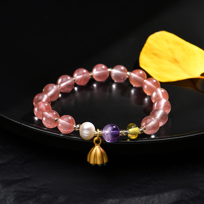 手链/水晶手串/木头十字架手链/饰品/水晶手链细节图