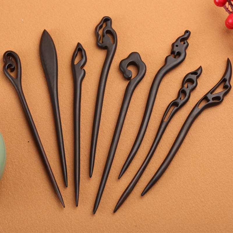 Wholesale of ebony wood hairpins, ancient-style hair accessories, Chinese-style wooden hairpins, Hanfu headwear, tea clothes, cheongsam hair hairpins from the manufacturer