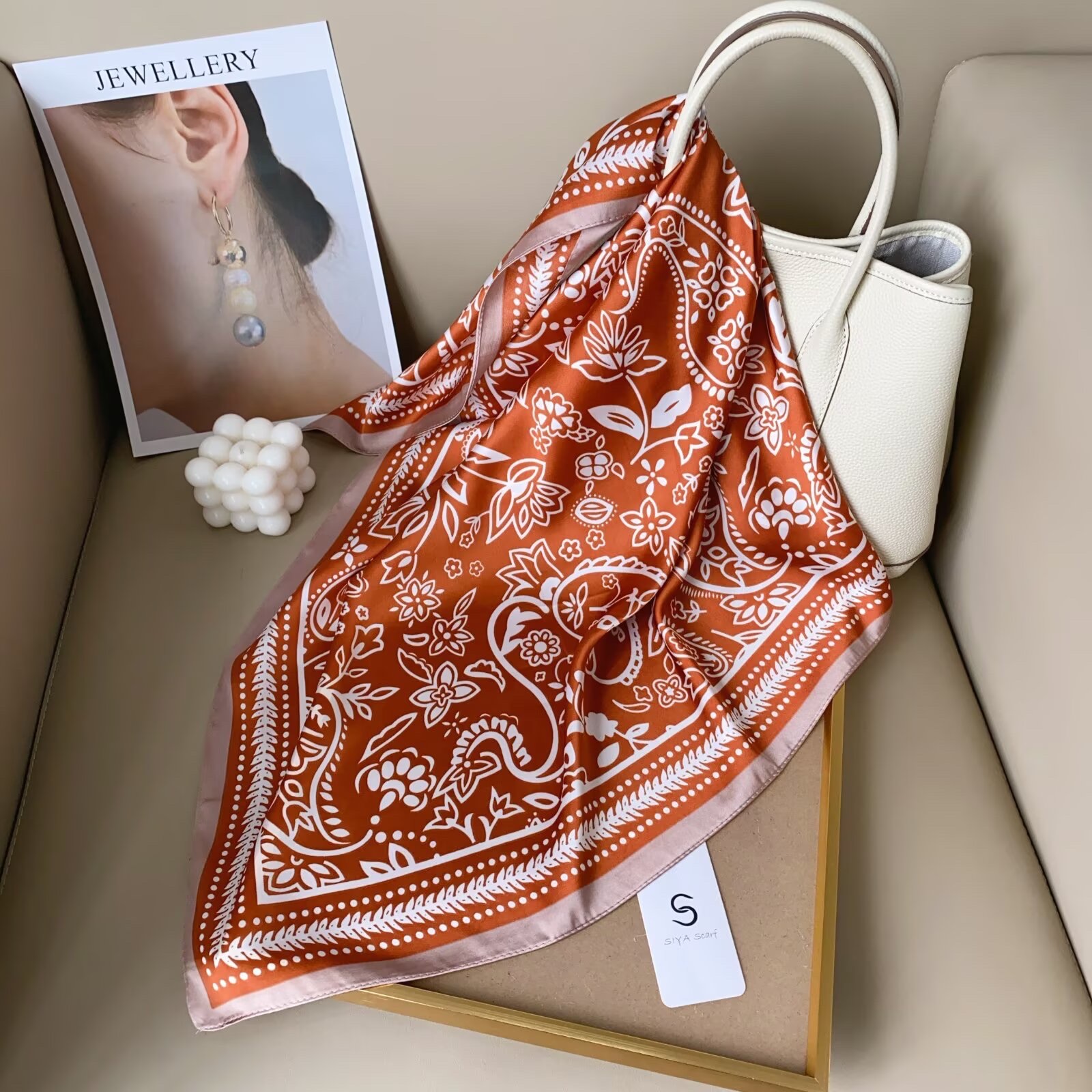 小方巾阿拉伯风丝绸头带 小丝巾 时尚轻薄透气详情图4