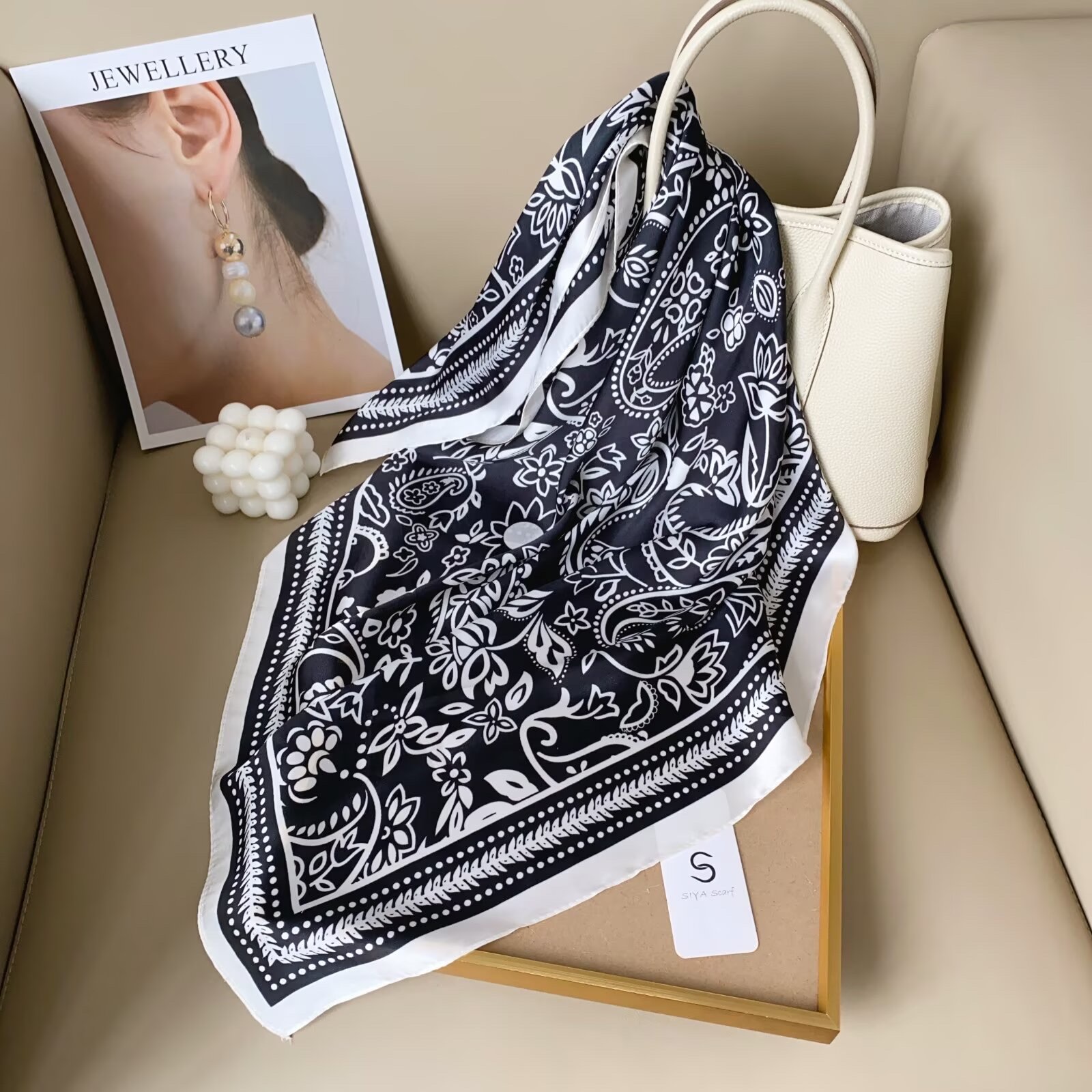 小方巾阿拉伯风丝绸头带 小丝巾 时尚轻薄透气详情图3