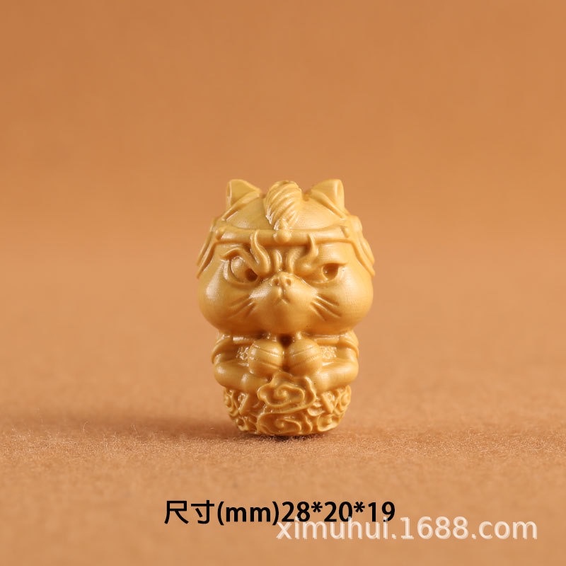 Wholesale boxwood carvings of Ultraman, solid wood cultural toys, Chinese diy handicrafts and gifts, God of Wealth detail image 7