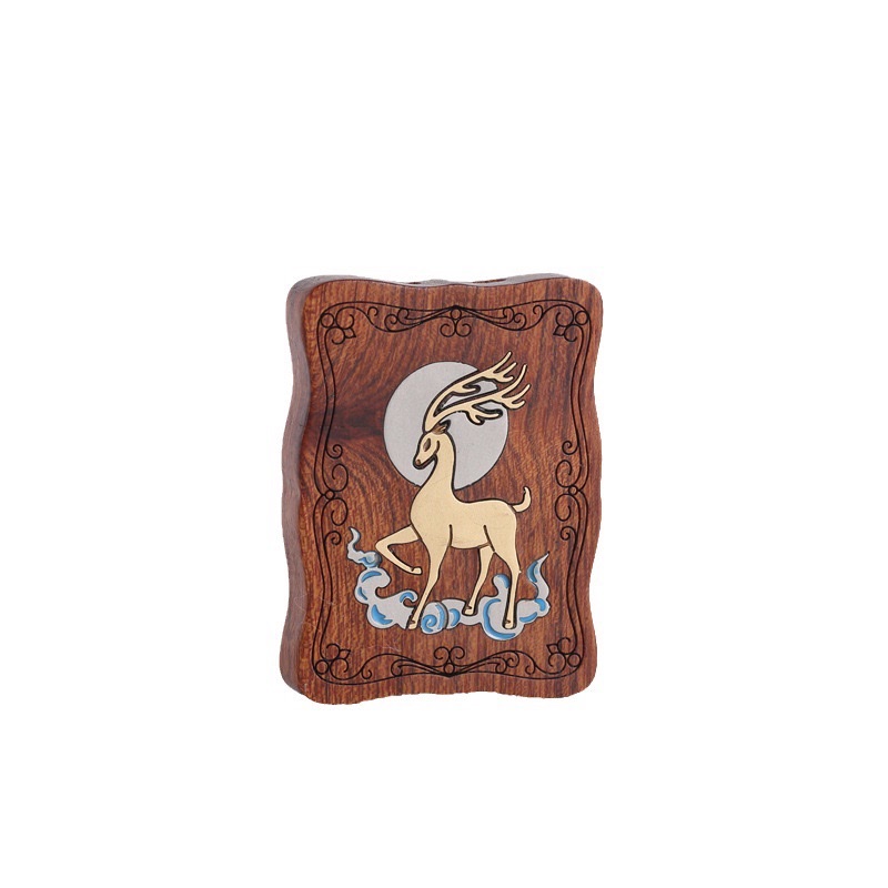 Wholesale sandalwood car key chain pendants, Yilu Peace key chain ornaments, pendants, painted Wushi signs from the manufacturer detail image 10