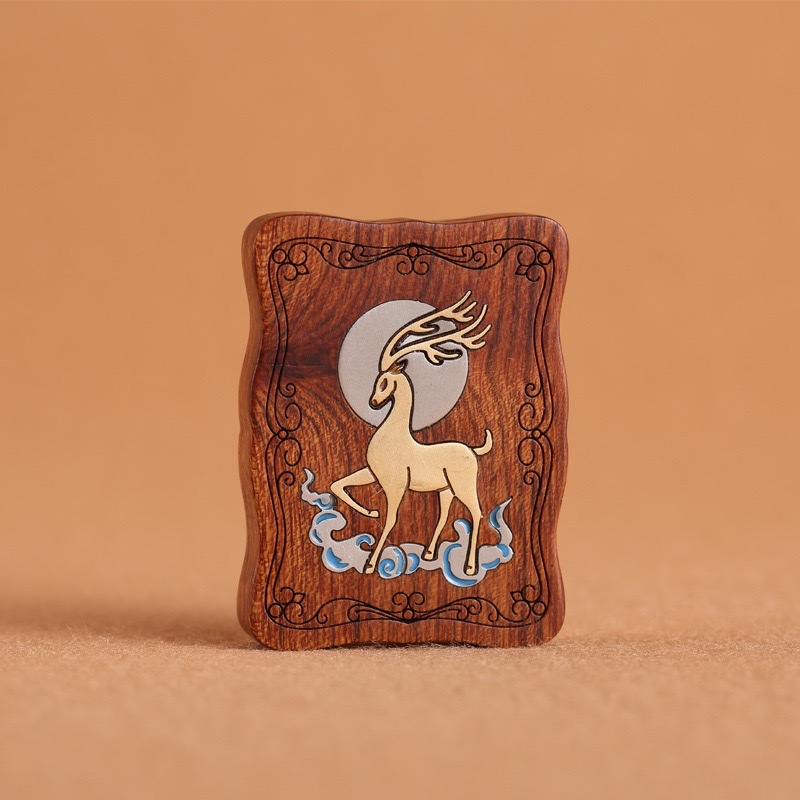 Wholesale sandalwood car key chain pendants, Yilu Peace key chain ornaments, pendants, painted Wushi signs from the manufacturer detail image 8