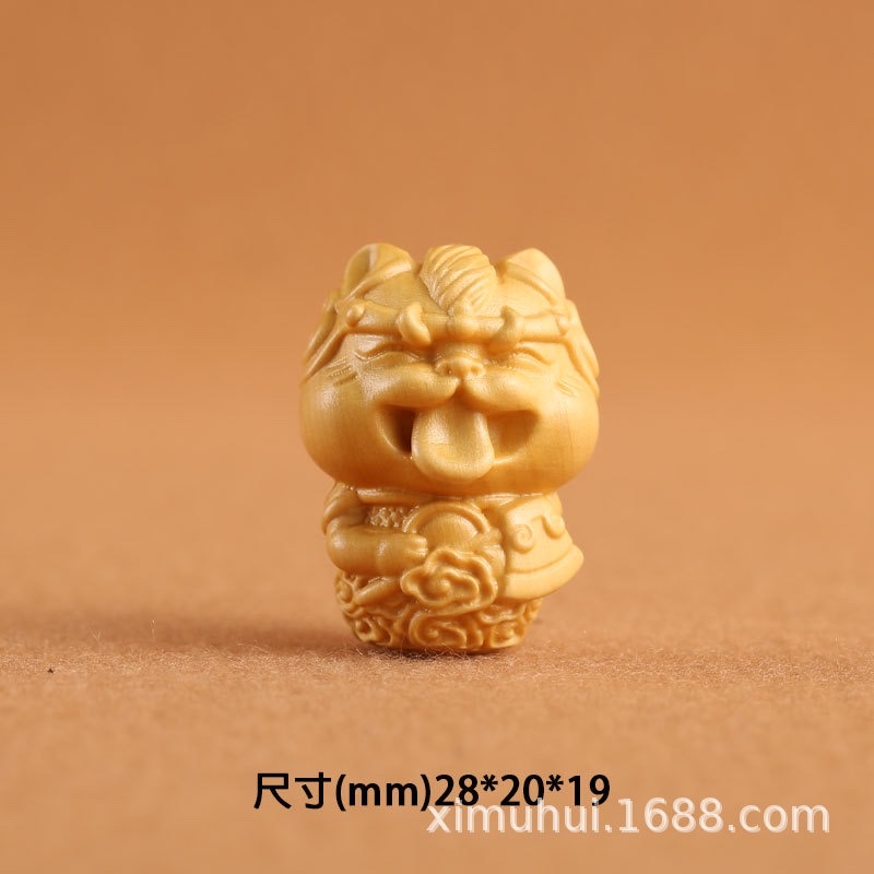 Wholesale boxwood carvings of Ultraman, solid wood cultural toys, Chinese diy handicrafts and gifts, God of Wealth detail image 6