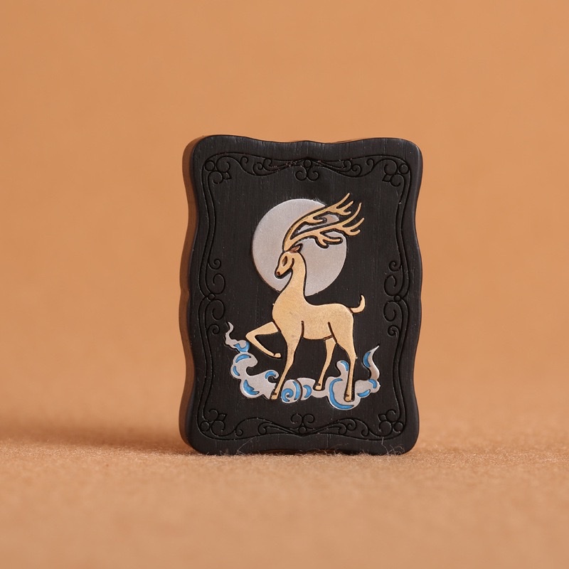 Wholesale sandalwood car key chain pendants, Yilu Peace key chain ornaments, pendants, painted Wushi signs from the manufacturer detail image 7