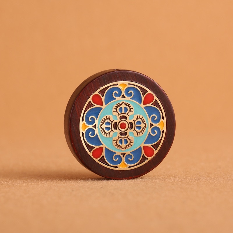 Factory wholesale of rosewood painted gold dry pestles, keychains, hand-painted accessories, handicrafts, gifts, DIY ornaments, pendants detail image 5