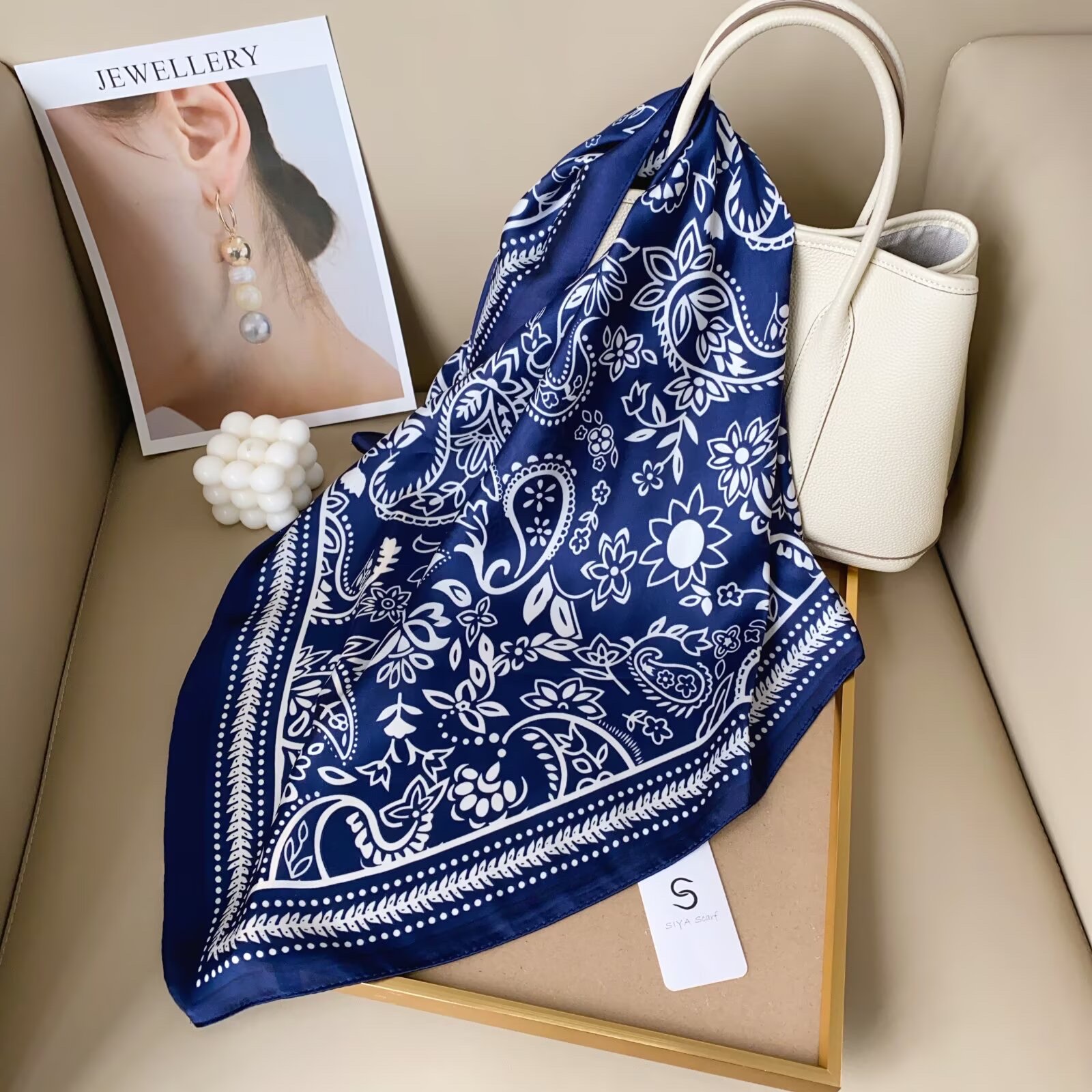 小方巾阿拉伯风丝绸头带 小丝巾 时尚轻薄透气