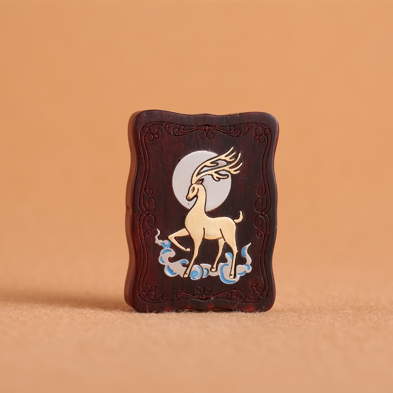 Wholesale sandalwood car key chain pendants, Yilu Peace key chain ornaments, pendants, painted Wushi signs from the manufacturer detail image 9