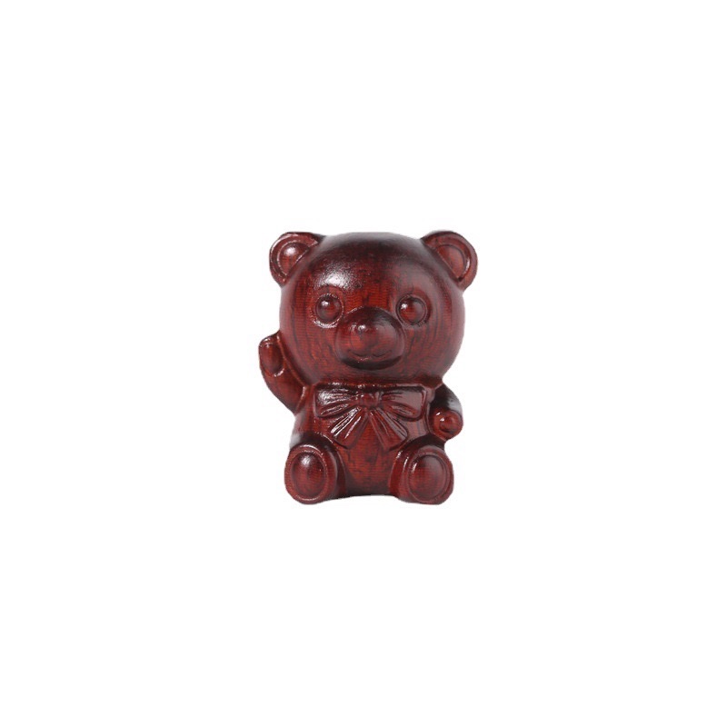 Wholesale of rosewood carved car hangers, keychains, teddy bear ornaments, accessories, bags, hanging handicrafts and gifts from the manufacturer detail image 10