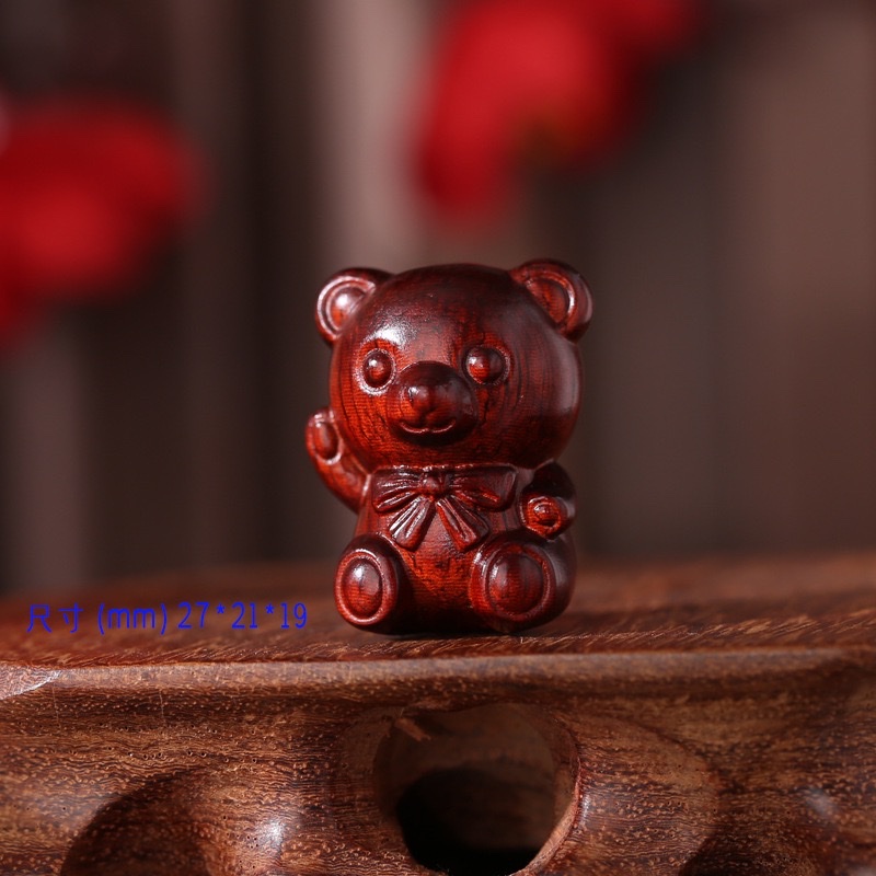 Wholesale of rosewood carved car hangers, keychains, teddy bear ornaments, accessories, bags, hanging handicrafts and gifts from the manufacturer detail image 7