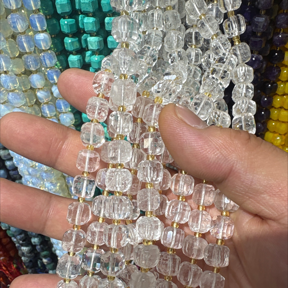 9*9mm方糖天然石、玛瑙珠子串珠手工DIY饰品材料详情图6