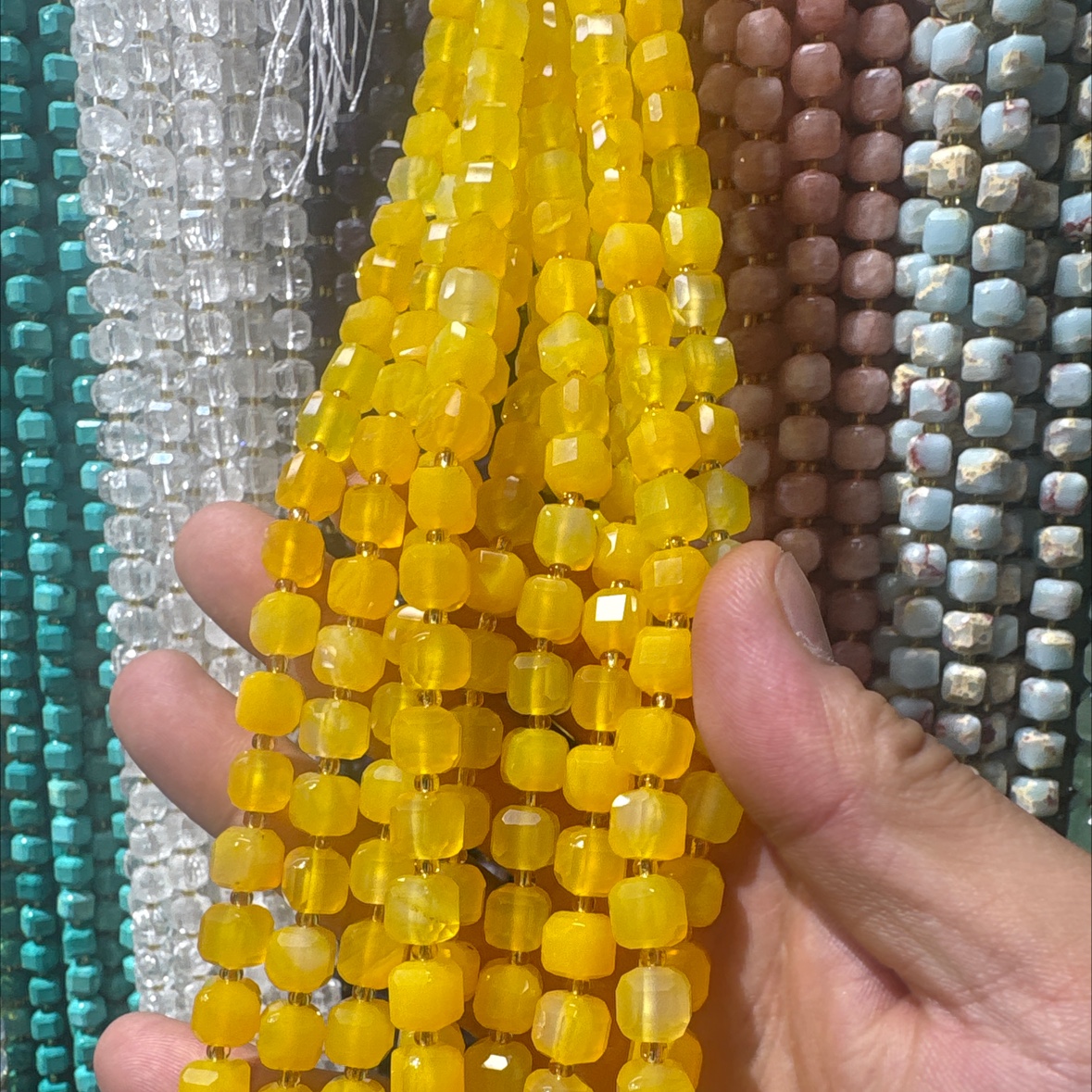 9*9mm方糖天然石、玛瑙珠子串珠手工DIY饰品材料细节图