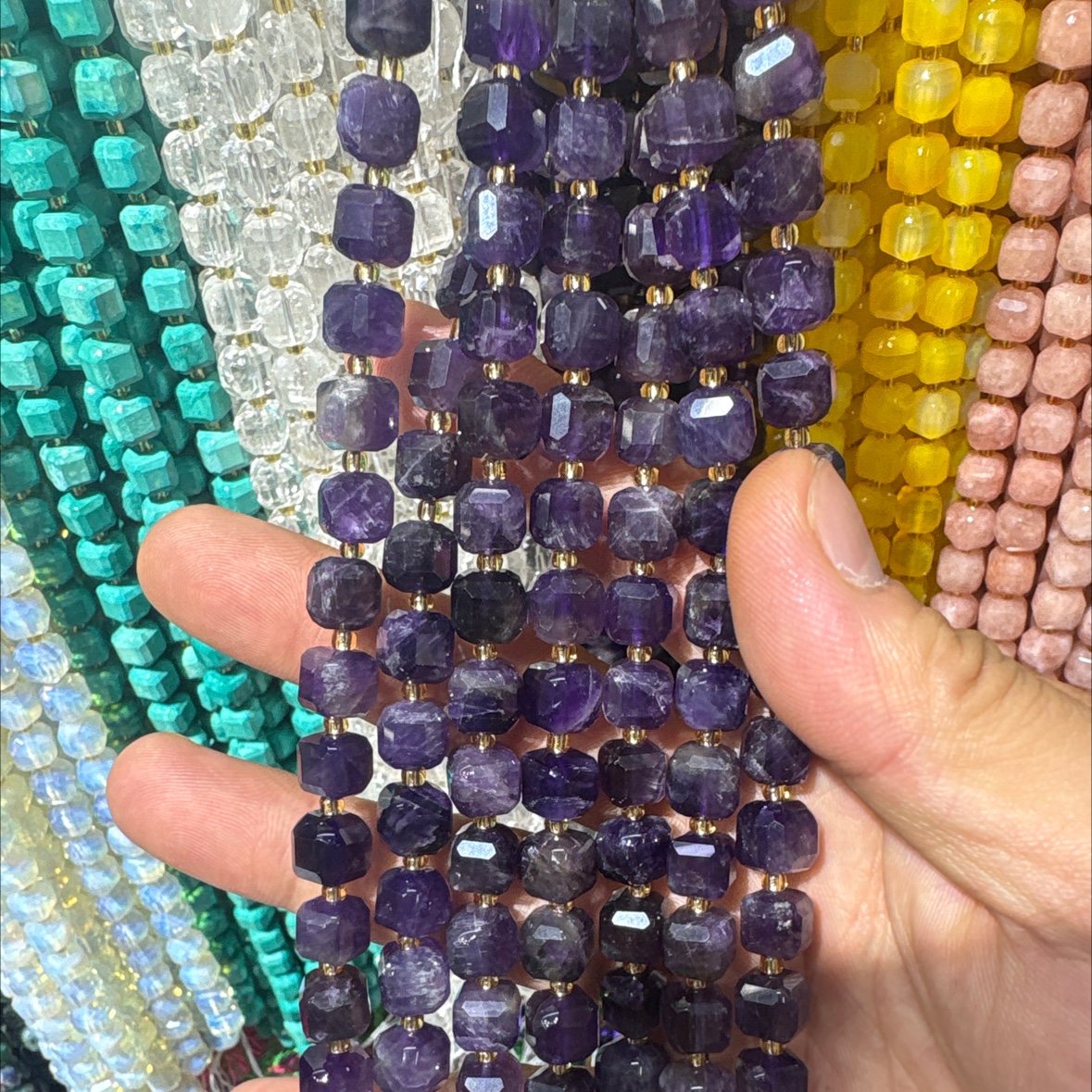 9*9mm方糖天然石、玛瑙珠子串珠手工DIY饰品材料详情图5