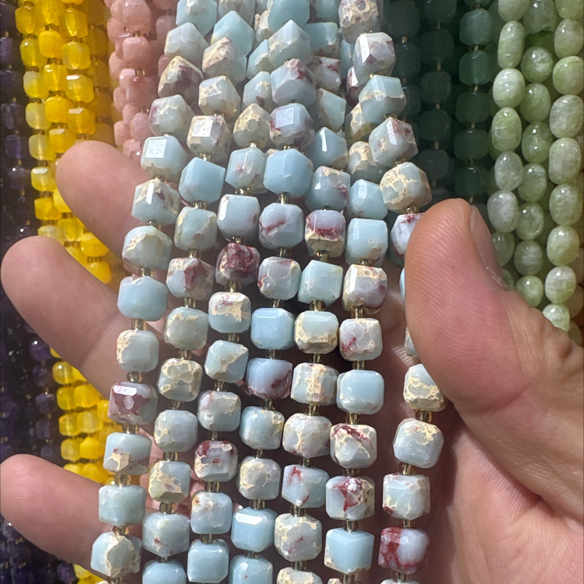 9*9mm方糖天然石、玛瑙珠子串珠手工DIY饰品材料详情图2