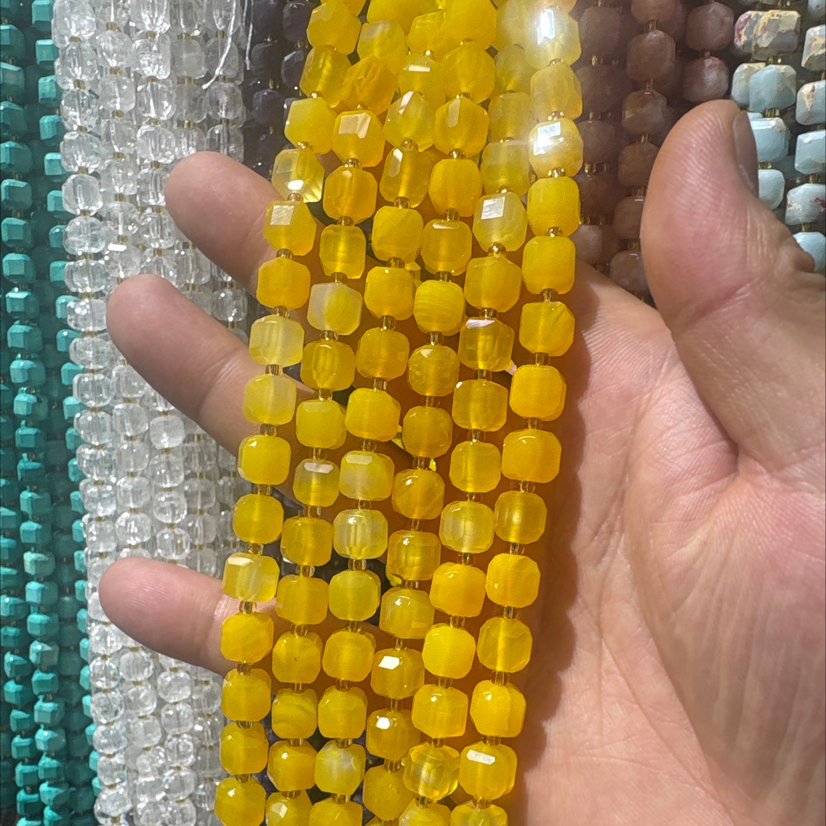 9*9mm方糖天然石、玛瑙珠子串珠手工DIY饰品材料详情图4