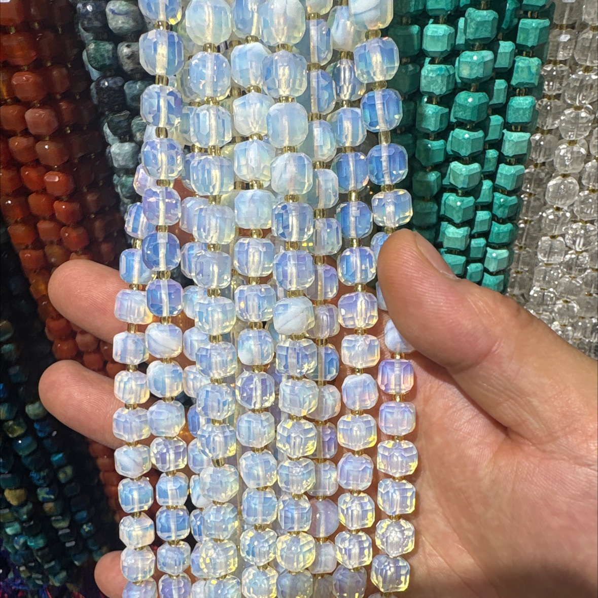 9*9mm方糖天然石、玛瑙珠子串珠手工DIY饰品材料详情图8